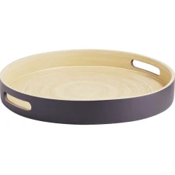 Gifi Plateau rond en bambou coloré Ø35 cm| Vaisselle Et Accessoires De Table