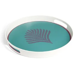 Vaisselle Et Accessoires De Table<Gifi Plateau rond feuille exotique mélaminé vert Ø34,5xH4,1cm