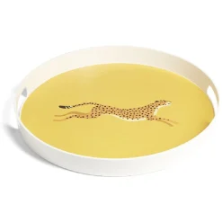 Vaisselle Et Accessoires De Table<Gifi Plateau rond léopard mélaminé jaune Ø34,5xH4,1cm