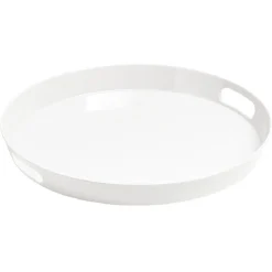 Gifi Plateau rond mélamine uni blanc| Vaisselle Et Accessoires De Table