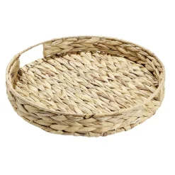 Vaisselle Et Accessoires De Table<Gifi Plateau rond naturel en jacinthe tressée Ø35xH5cm