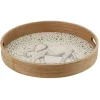 Gifi Plateau rond naturel motif éléphant| Vaisselle Et Accessoires De Table