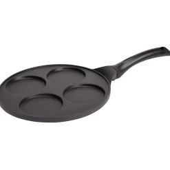 Cuisson<Gifi Poêle 4 pancakes anti adhérente aluminium noir