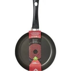 Cuisson<Gifi Poêle aluminium noir et rouge Ø24cm