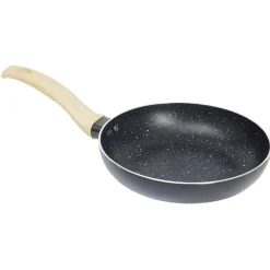 Cuisson<Gifi Poêle antiadhérente poignée soft touch beige et noir Ø20cm