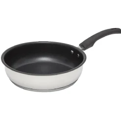 Cuisson<Gifi Poêle inox avec poignée bakélite ø 24 cm