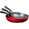 Cuisson<Gifi Poêles rouges et noires x3