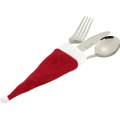 Conservation Alimentaire<Gifi Porte couvert chapeau de Noël rouge et blanc x4