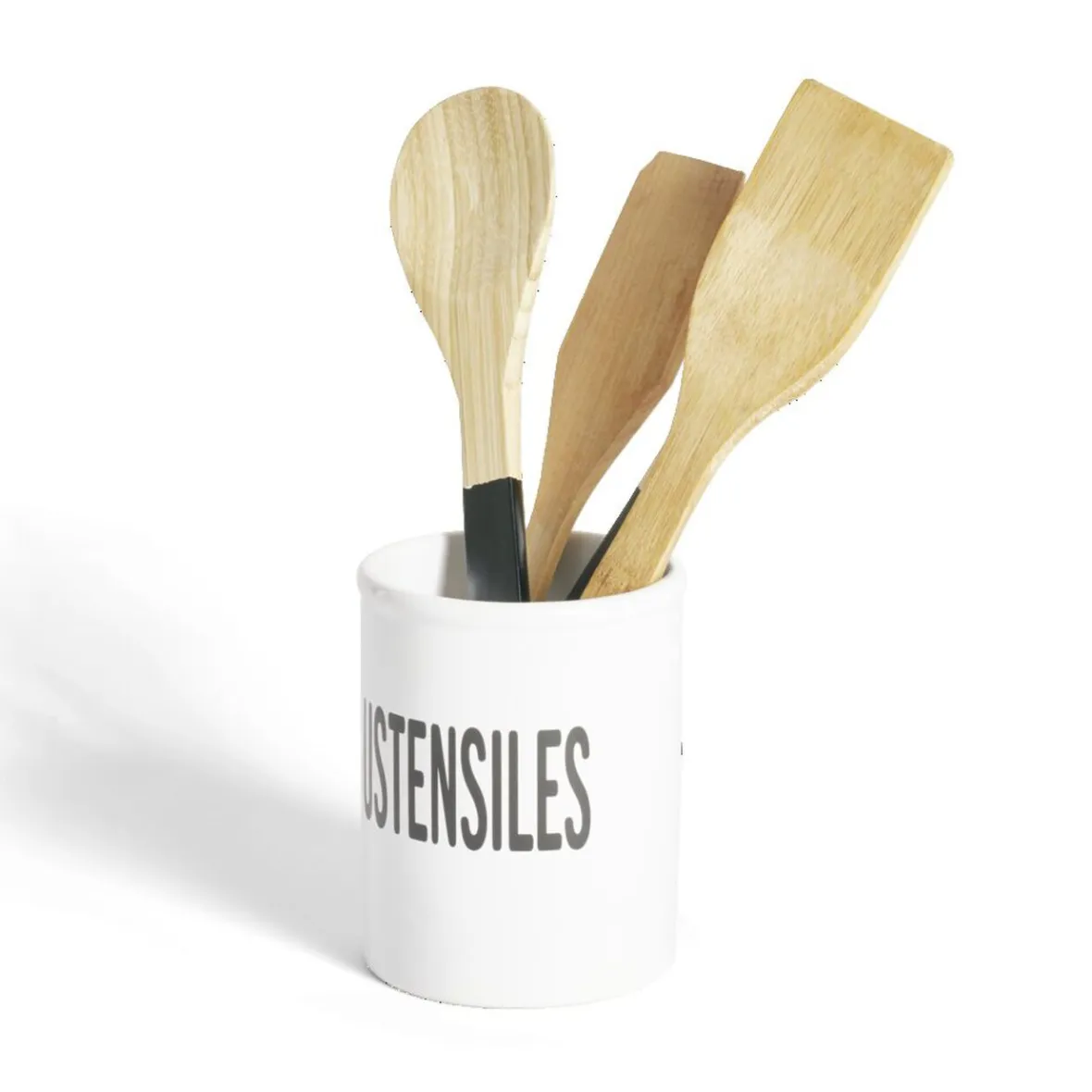 Rangement De Cuisine<Gifi Pot à ustensiles dolomite blanc Ø10xH13,2cm