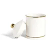Conservation Alimentaire<Gifi Pot céramique avec couvercle en blanc et bord doré Ø11,5xH17,5cm