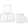 Petit Électroménager<Gifi Pot de yaourt en verre blanc transparent x4