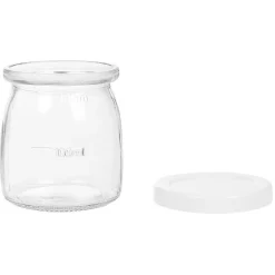 Petit Électroménager<Gifi Pot de yaourt en verre blanc transparent x4