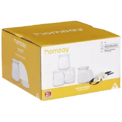 Petit Électroménager<Gifi Pot de yaourt en verre blanc transparent x4