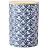 Conservation Alimentaire<Gifi Pot en céramique à motif bleu avec couvercle en bois H14 cm
