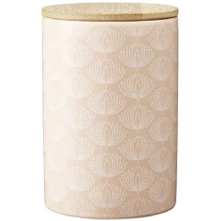 Conservation Alimentaire<Gifi Pot en céramique à motif rose avec couvercle en bois H14 cm