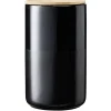 Conservation Alimentaire<Gifi Pot en céramique noir avec couvercle en bois H16,5 cm