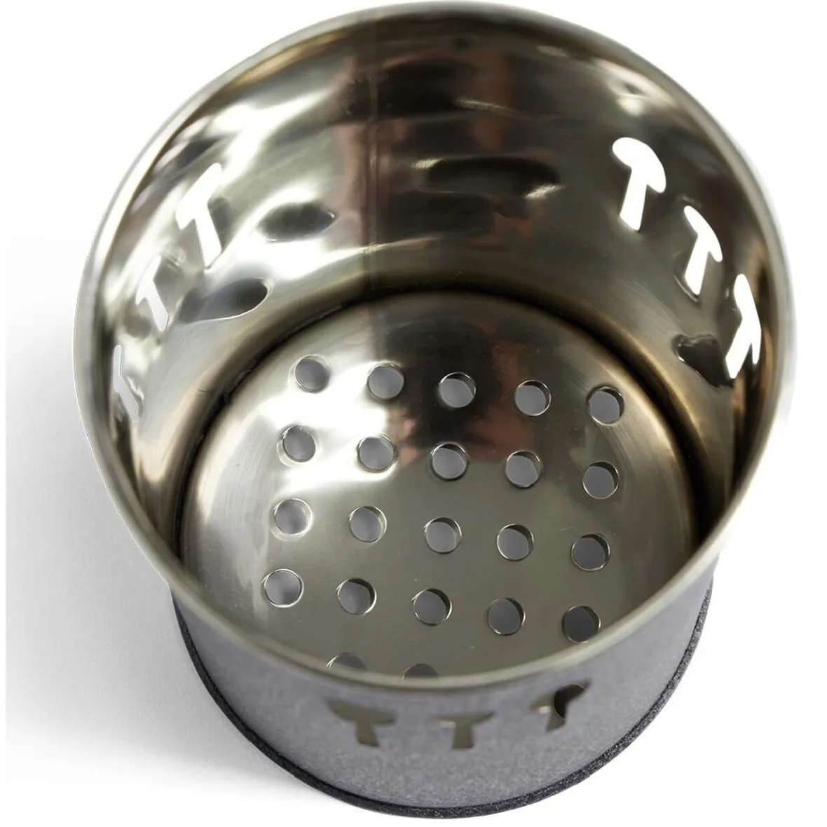 Rangement De Cuisine<Gifi Pot range-couverts Ø10xH.15cm inox finition gris crocodile