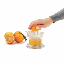 Préparation Culinaire<Gifi Presse agrumes Metaltex transparent couvercle blanc 2 cônes