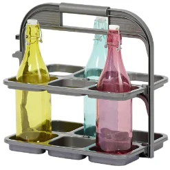 Rangement De Cuisine<Gifi Range bouteille pliable gris 6 emplacements