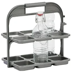 Rangement De Cuisine<Gifi Range bouteille pliable gris 6 emplacements