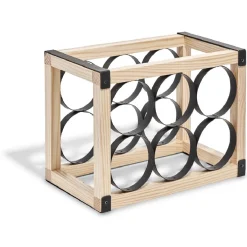 Rangement De Cuisine<Gifi Range bouteilles x6 noir et bois