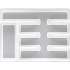 Rangement De Cuisine<Gifi Range couvert blanc fond silicone gris 5 compartiments