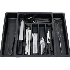 Rangement De Cuisine<Gifi Range couverts extensible plastique noir