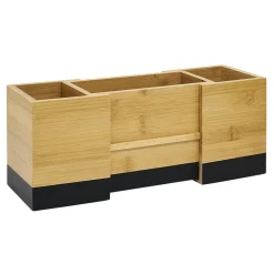 Rangement De Cuisine<Gifi Range ustensile extensible bambou naturel et noir L18/29x10xH12cm