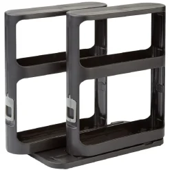 Gifi Rangement à épices coulissant 2 niveaux noir| Vaisselle Et Accessoires De Table