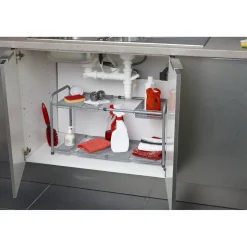 Rangement De Cuisine<Gifi Rangement sous évier extensible argenté