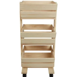Rangement De Cuisine<Gifi Resserre légume en bois 3 niveaux à roulettes