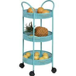 Rangement De Cuisine<Gifi Resserre légumes à roulettes bleu turquoise
