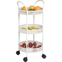 Rangement De Cuisine<Gifi Resserre légumes à roulettes gris clair