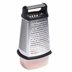Préparation Culinaire<Gifi Râpe inox 4 faces avec récipient noir gris