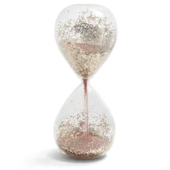 Préparation Culinaire<Gifi Sablier verre sable rose et paillettes doré Ø8xH20cm