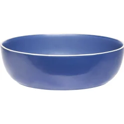 Gifi Saladier en faïence bleu avec liseré blanc| Vaisselle Et Accessoires De Table