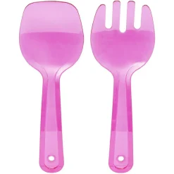 Gifi Saladier en plastique coloré avec couverts de service| Vaisselle Et Accessoires De Table