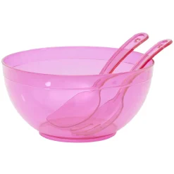 Gifi Saladier en plastique coloré avec couverts de service| Vaisselle Et Accessoires De Table