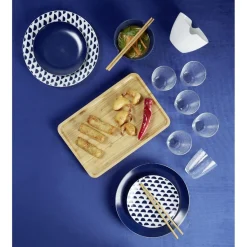 Gifi Saladier en porcelaine décor bleu| Vaisselle Et Accessoires De Table