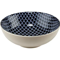 Gifi Saladier en porcelaine décor blanc et bleu| Vaisselle Et Accessoires De Table