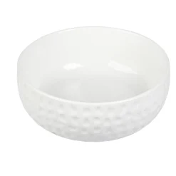 Gifi Saladier en porcelaine design martelé blanc| Vaisselle Et Accessoires De Table