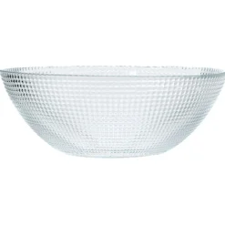 Gifi Saladier en verre effet relief Ø26cm| Vaisselle Et Accessoires De Table