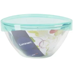 Gifi Saladier en verre Luminarc Keep'n Bowl couvercle vert Ø28cm| Vaisselle Et Accessoires De Table