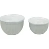 Gifi Saladier faïence x 2 avec couvercle plastique| Vaisselle Et Accessoires De Table