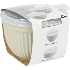 Gifi Saladier faïence x 2 avec couvercle plastique| Vaisselle Et Accessoires De Table