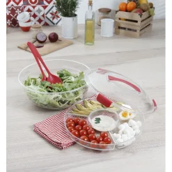 Vaisselle Et Accessoires De Table<Gifi Saladier fraîcheur multicompartiments transparent et rouge