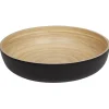 Gifi Saladier noir en bambou forme ronde| Vaisselle Et Accessoires De Table