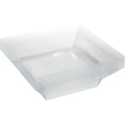 Gifi Saladier plastique carré transparent 22x22xH6,2 cm x12| Vaisselle Et Accessoires De Table