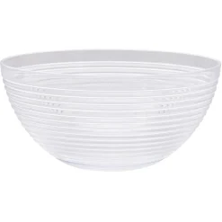 Gifi Saladier plastique strié noir transparent Ø17xH8,5cm| Vaisselle Et Accessoires De Table