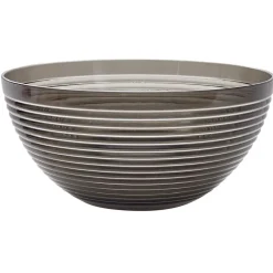 Gifi Saladier plastique strié noir transparent Ø17xH8,5cm| Vaisselle Et Accessoires De Table